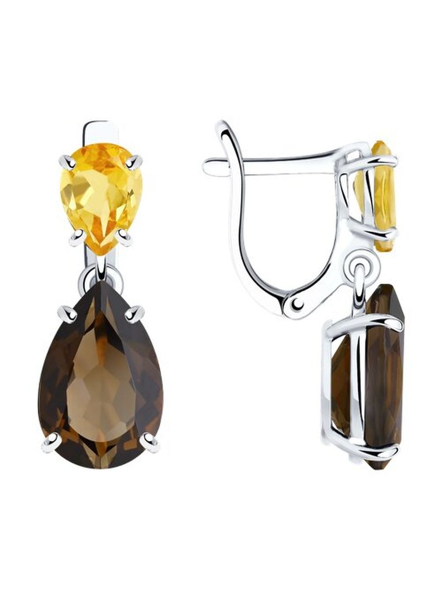 

Серьги из серебра TEO MAORI 892021105, раухтопаз/цитрин, 892021105