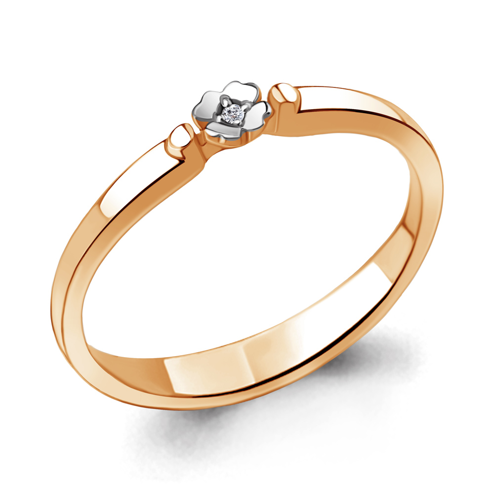 

Кольцо из серебра с бриллиантом р. 16,5 Aquamarine 060106_925_з, 060106_925_з