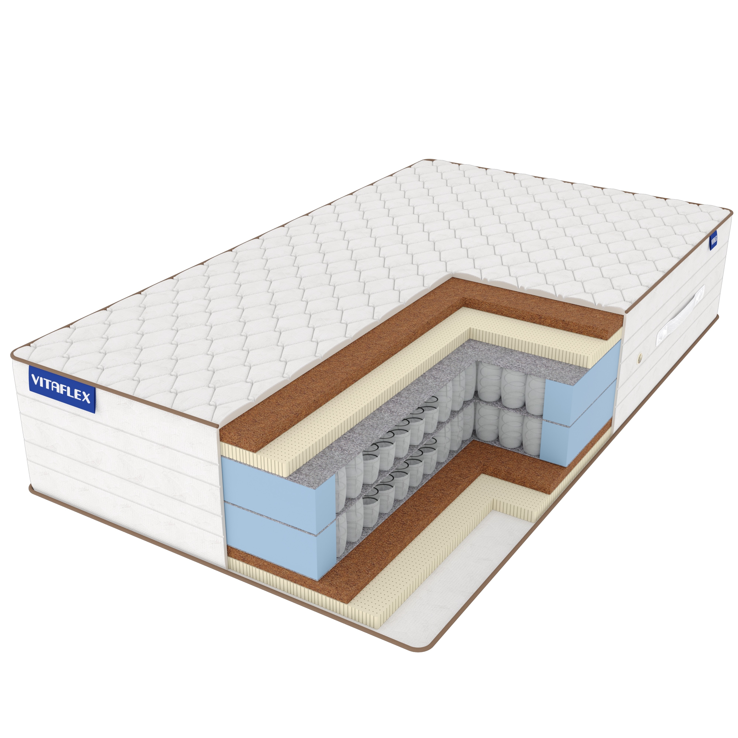 

Матрас Vitaflex Elite Big S500-2 135х185, Бежевый;белый;серый;серебристый, Big S500-2