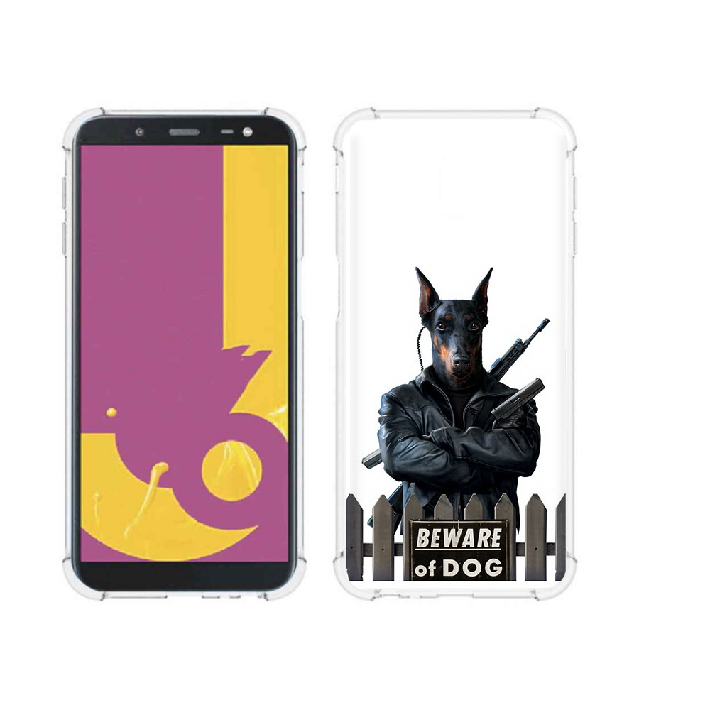 

Чехол MyPads Tocco для Samsung Galaxy J6+ (2018) доберман (PT119175.557.332), Прозрачный, Tocco