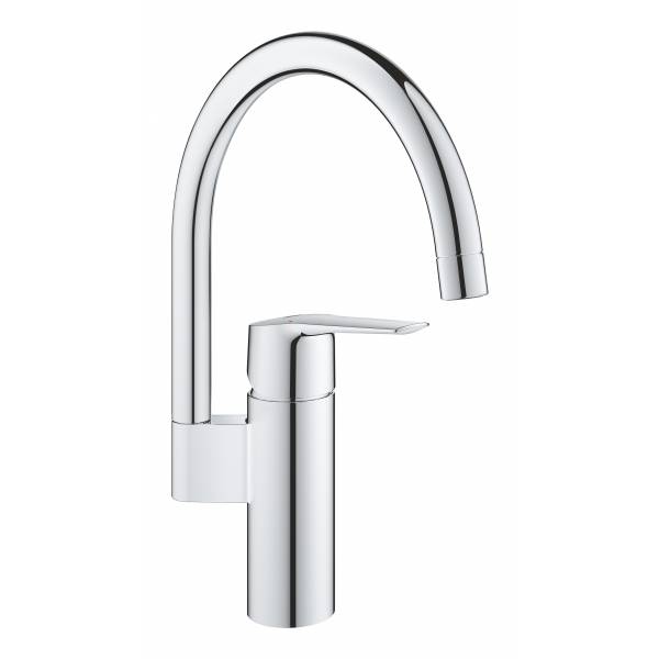 

Смеситель для кухни GROHE Start 2021, C-образный высокий излив, хром (30469000), Серебристый