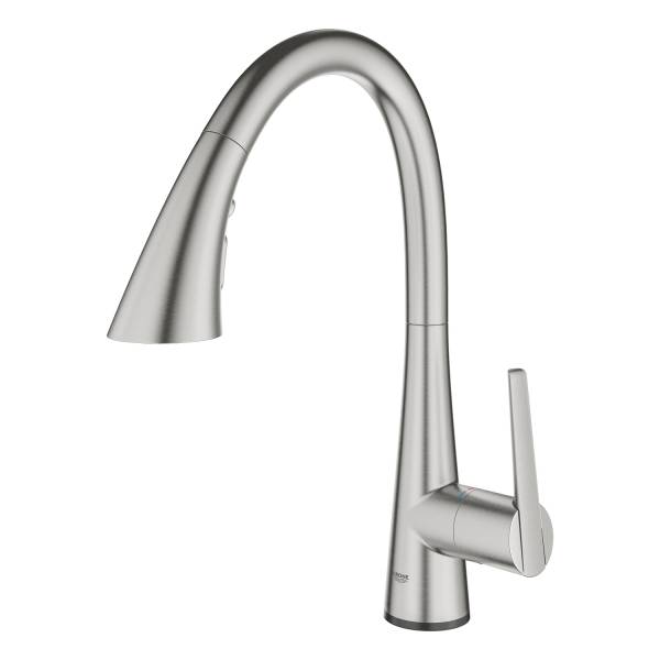 фото Смеситель для кухни grohe 1/2“ zedra touch сенсорный однорычажный, суперсталь (30219dc2)