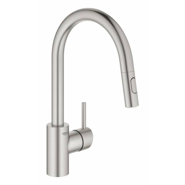 

Смеситель для кухни GROHE Concetto, высокий излив, суперсталь (31483DC2), Серебристый