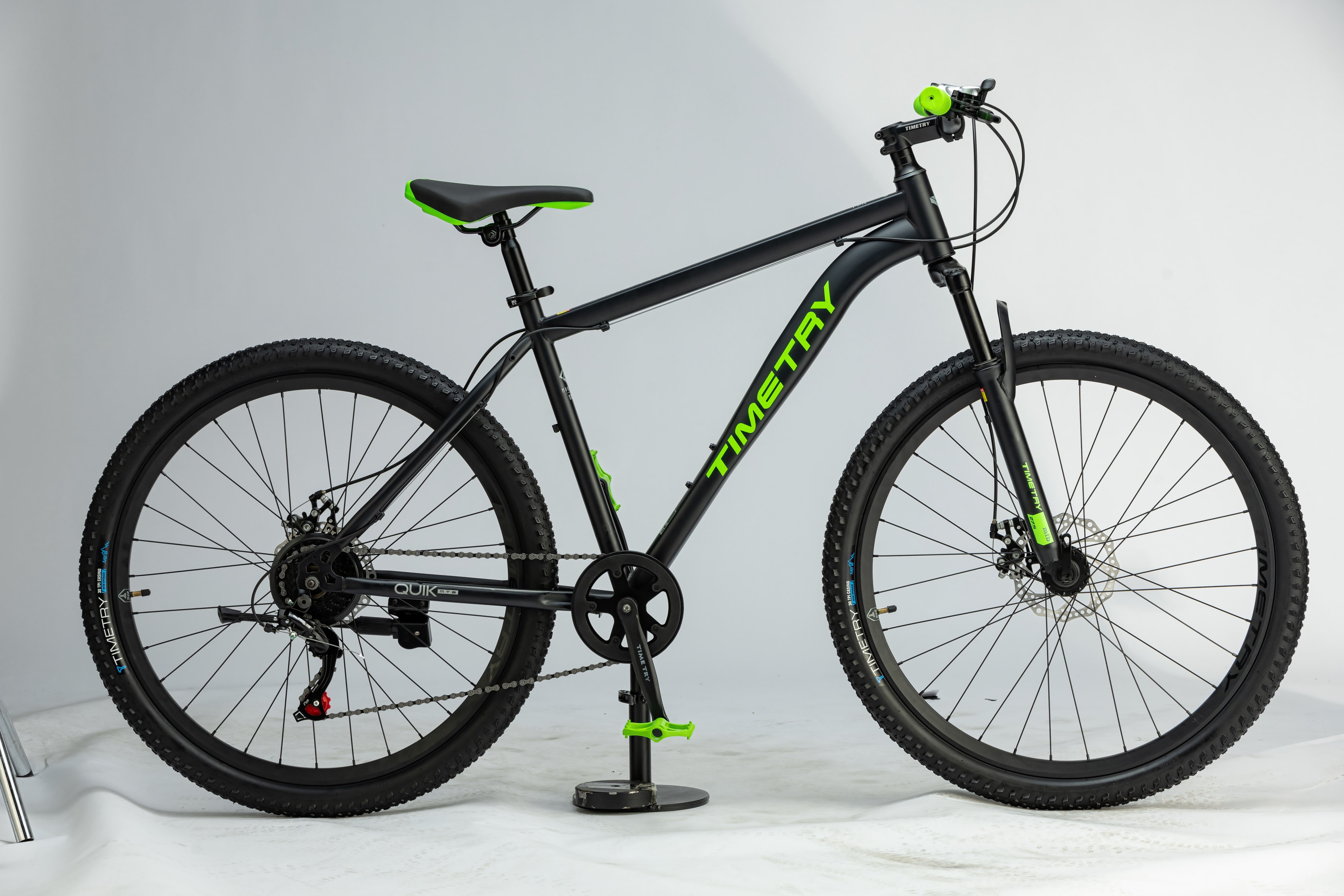 Велосипед Timetry TT322 2024 140-190 см черно-зеленый