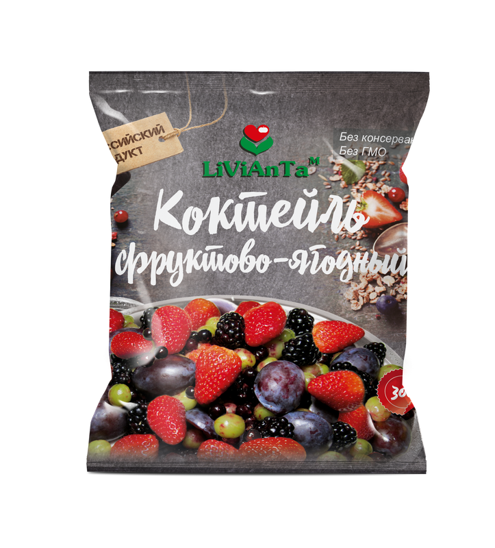 Смесь ягодная LiViAnTa Фруктово-ягодный коктейль замороженная 300 г 209₽