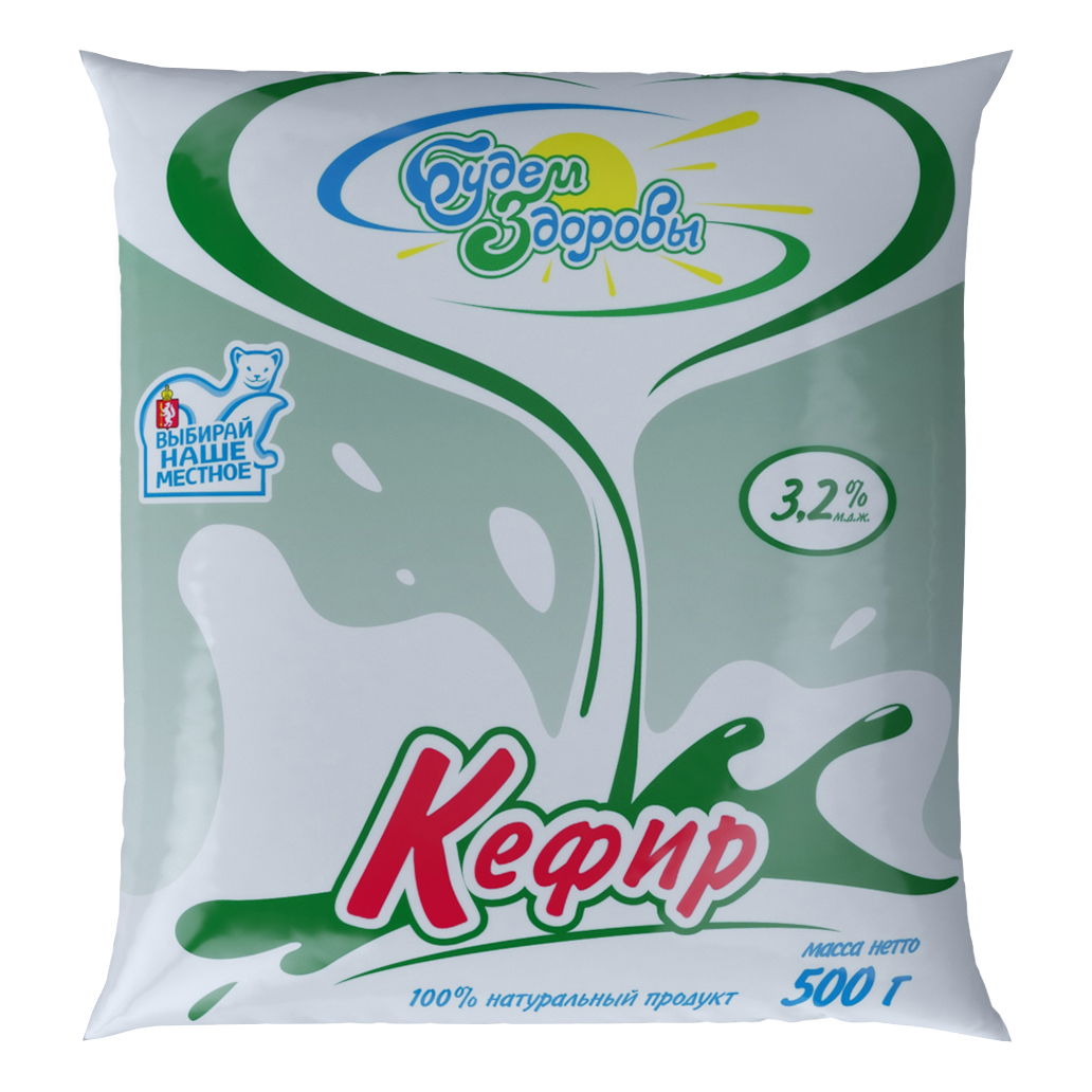 

Кефир Будем Здоровы 3,2% 500 г