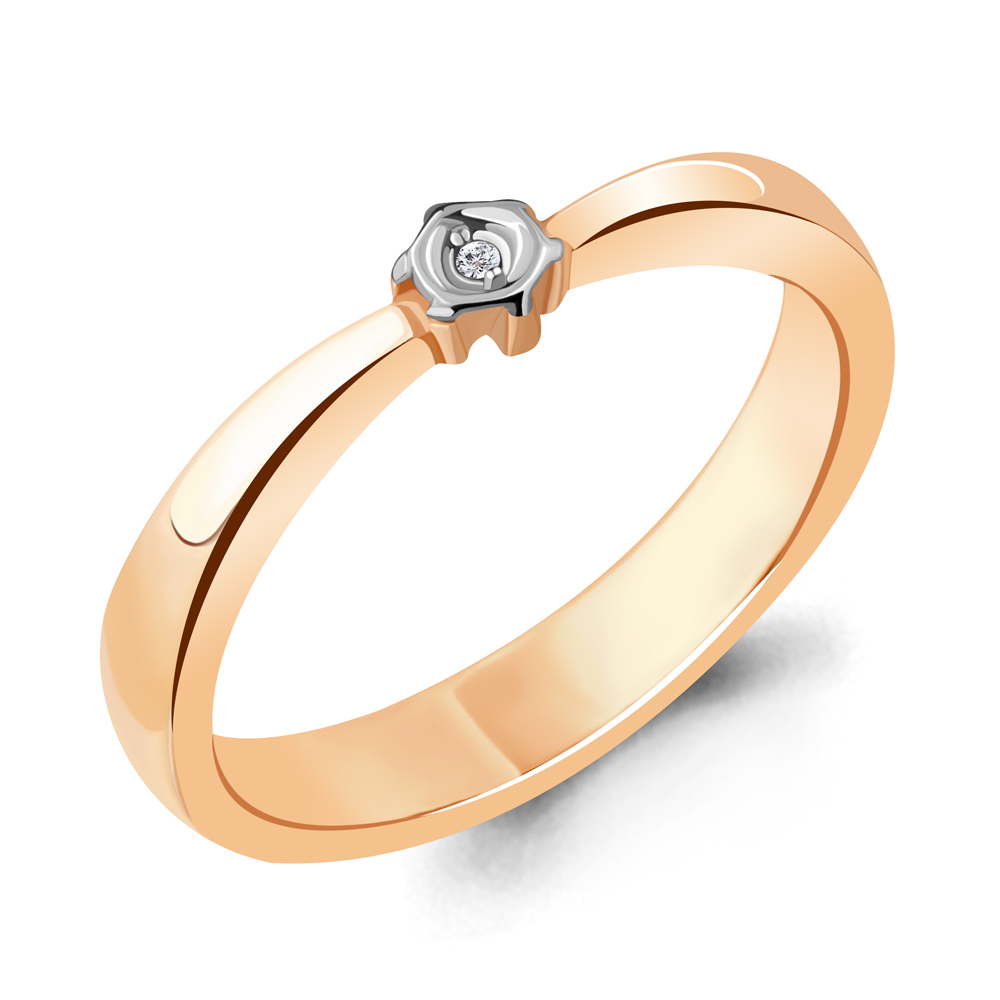 

Кольцо из серебра с бриллиантом р. 18 Aquamarine 060067_925_з, 060067_925_з