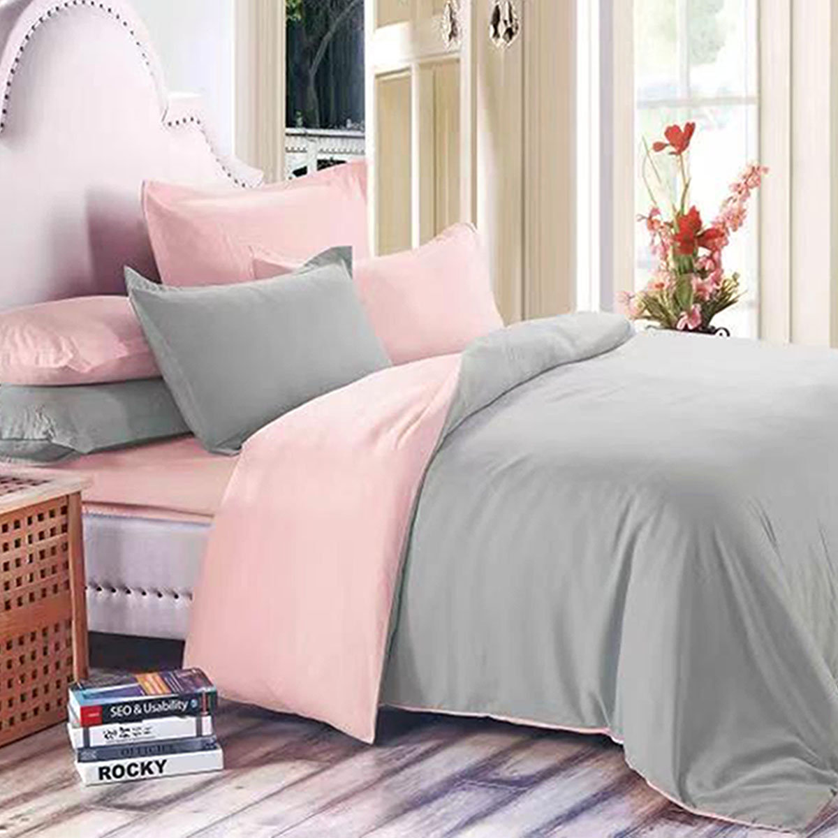 Комплект постельного белья Rossi Розовая-дымка-2сп-евро