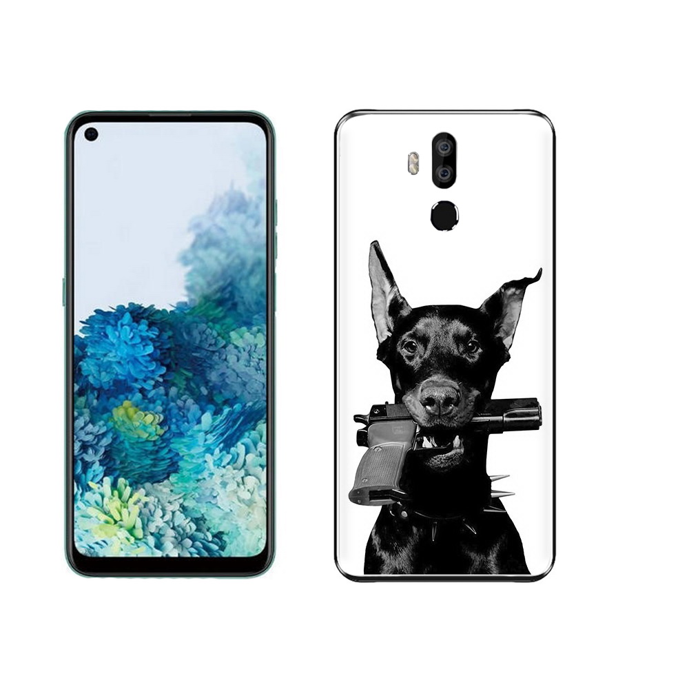 

Чехол MyPads Tocco для Oukitel K9 доберман с пистолетом, Прозрачный, Tocco