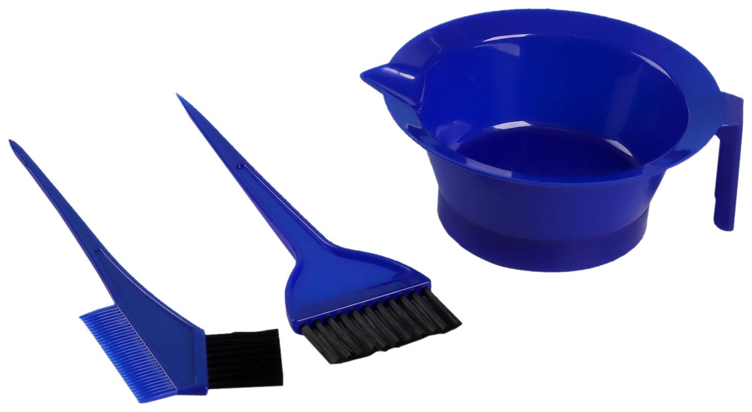 Набор для окрашивания волос, 3 предмета, цвет синий 3106396 елочный шар 3 шт темно синий 8 см пластик syqb 0120122