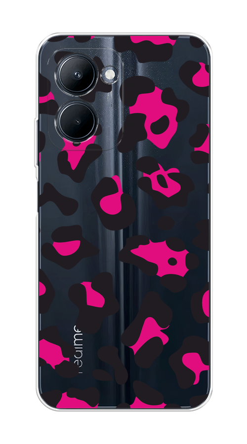 

Чехол на Realme C33 "Pink cow spots", Черный;розовый, 2511350-1