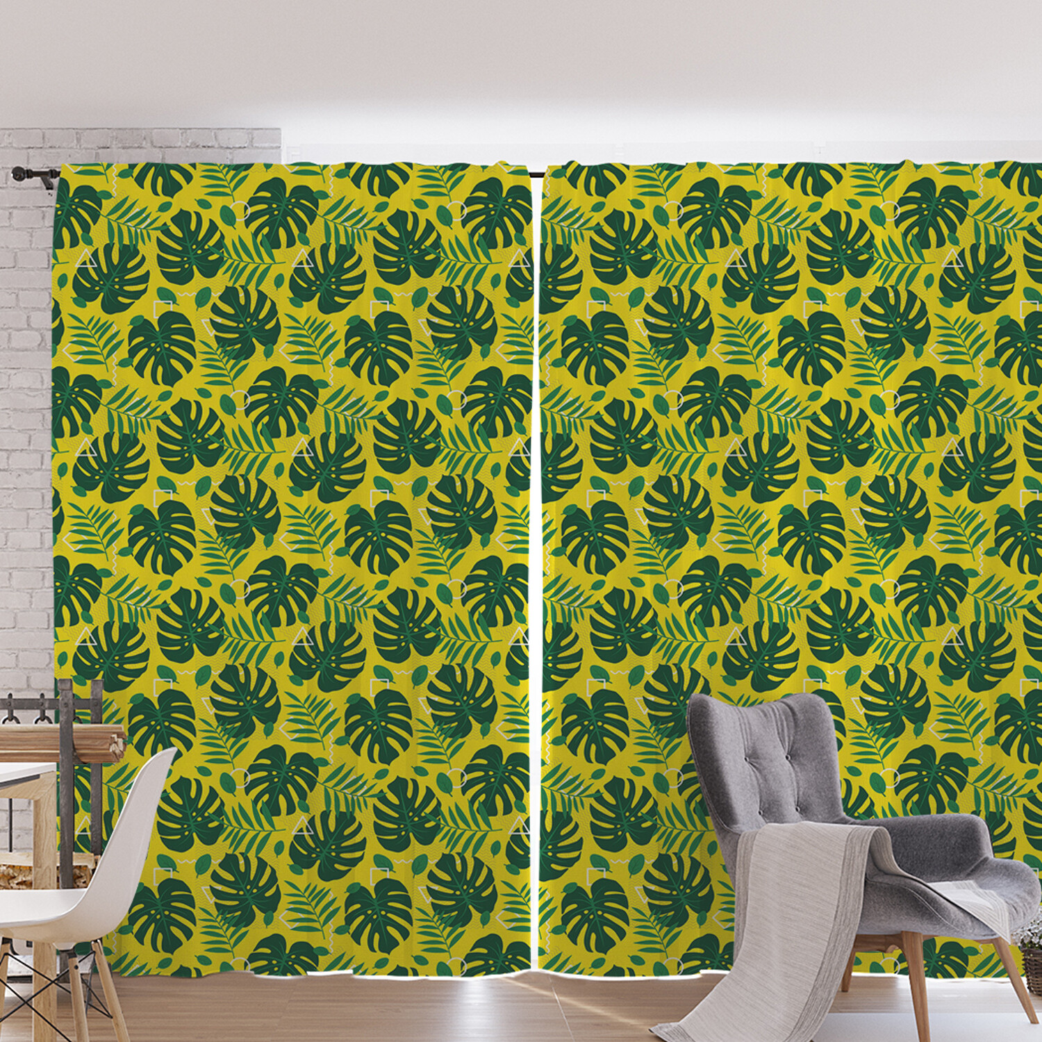 

Шторы и тюль pox_83961_170x265 Фигуры на тропических листьях JoyArty, Фигуры на тропических листьях