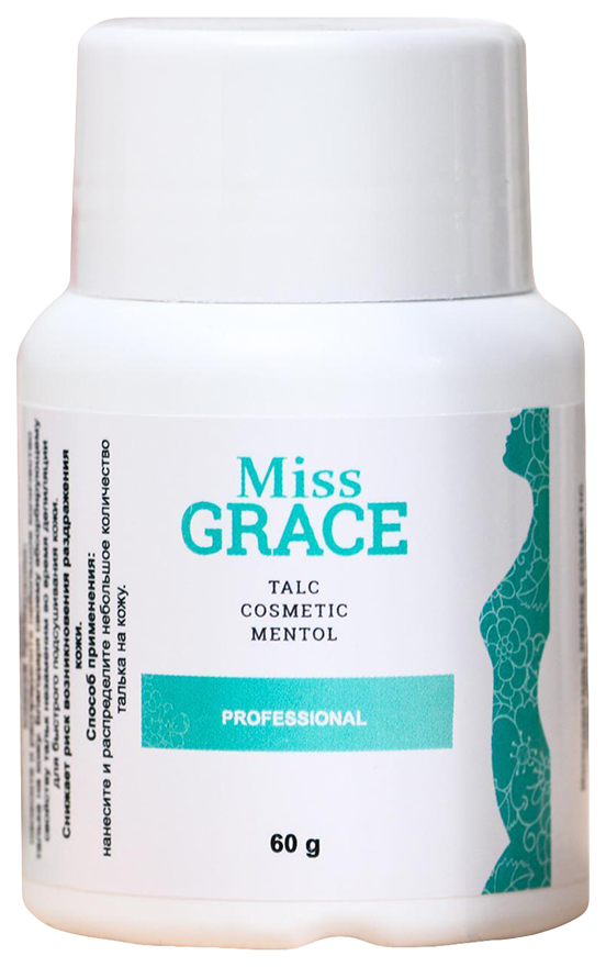 

Тальк косметический Miss Grace Professional с ментолом для депиляции, 60 г 2925636