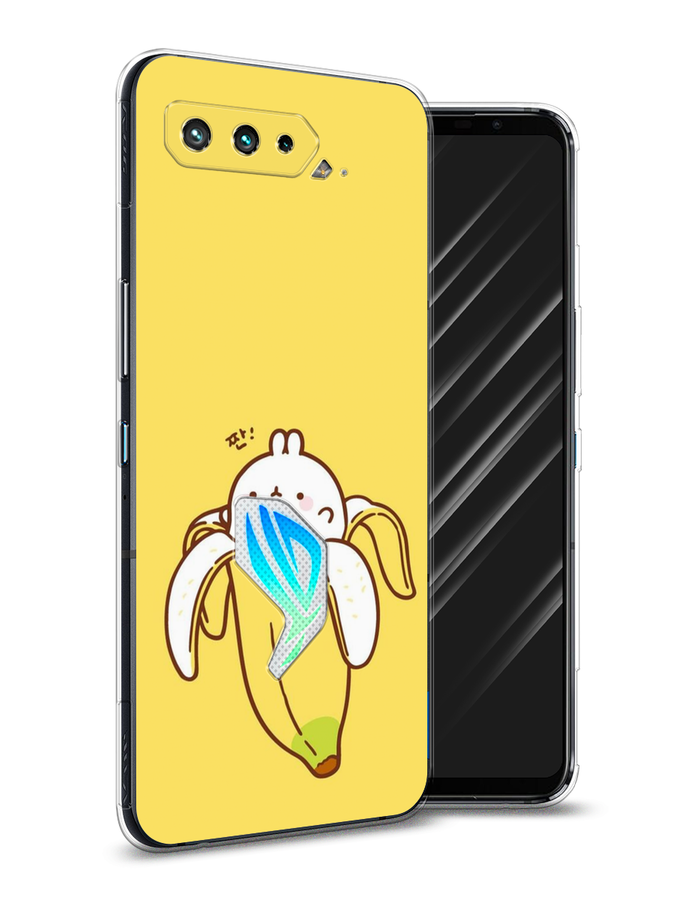 

Чехол Awog на Asus ROG Phone 5 "Зайчик-бананчик", Желтый;белый, 44250-2