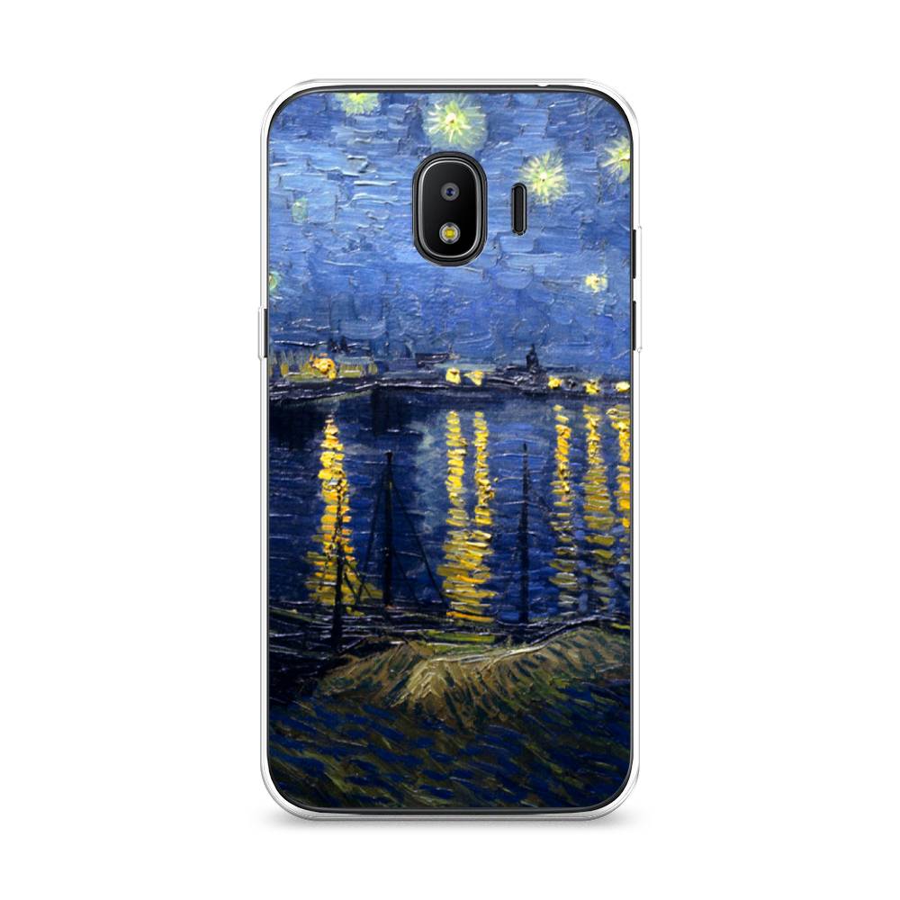 

Чехол на Samsung Galaxy J2 2018 "Звездная ночь над Роной", Синий;желтый, 25650-4