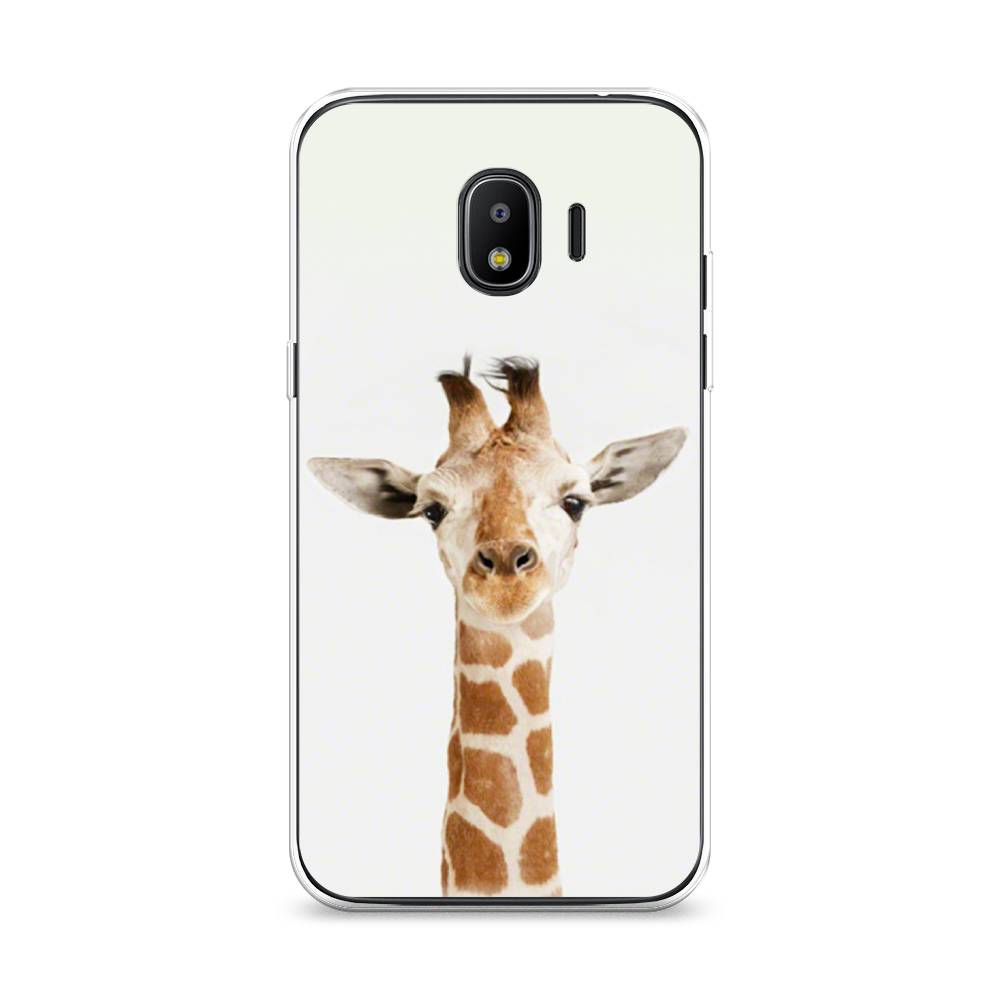 

Чехол на Samsung Galaxy J2 2018 "Любопытный жираф", Бежевый;коричневый, 25650-1