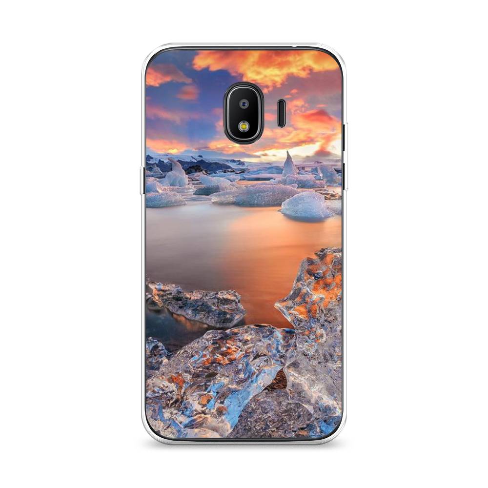 

Чехол на Samsung Galaxy J2 2018 "Ледники", Синий;оранжевый, 25650-2