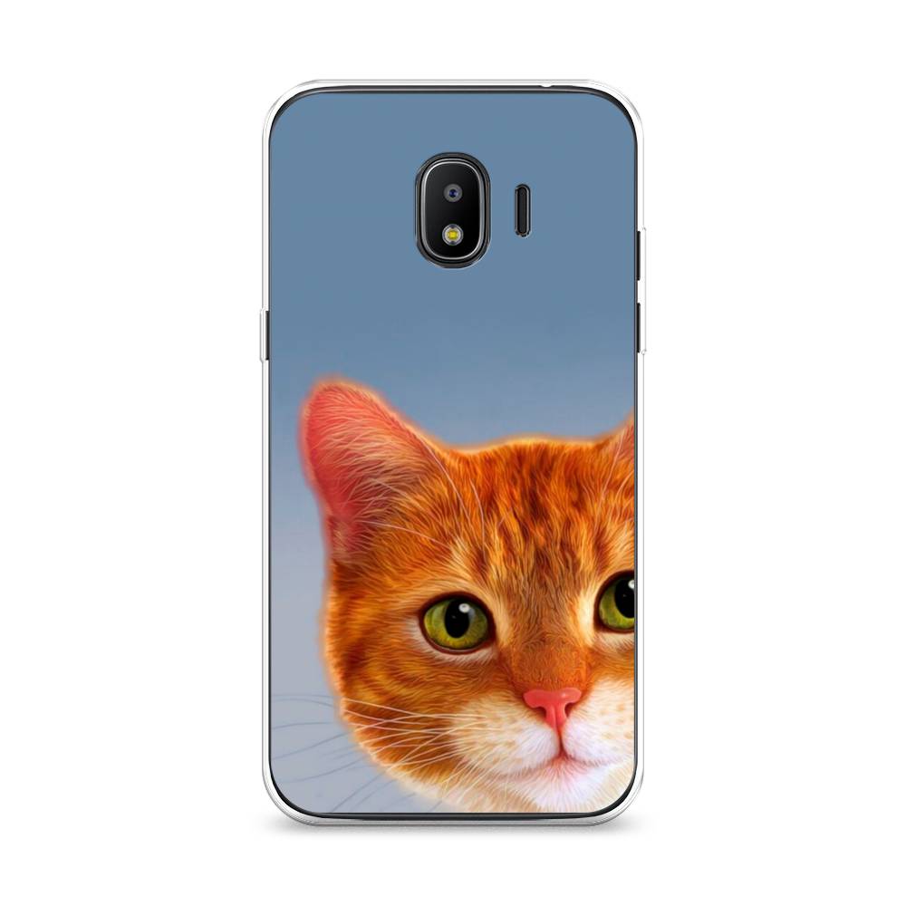 

Чехол на Samsung Galaxy J2 2018 "Любопытный котик", Коричневый, 25650-1