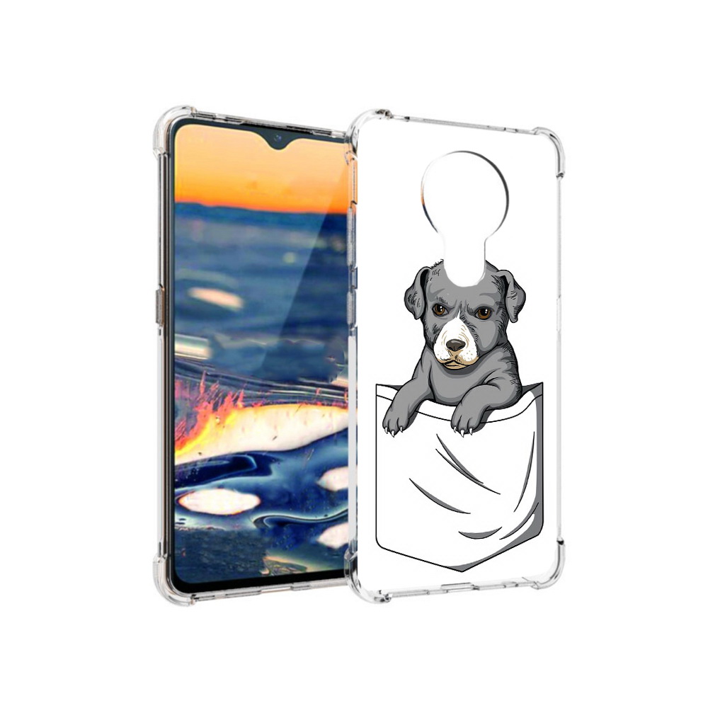 

Чехол MyPads Tocco для Nokia 5.3 собачка в кармане (PT227052.106.611), Прозрачный, Tocco