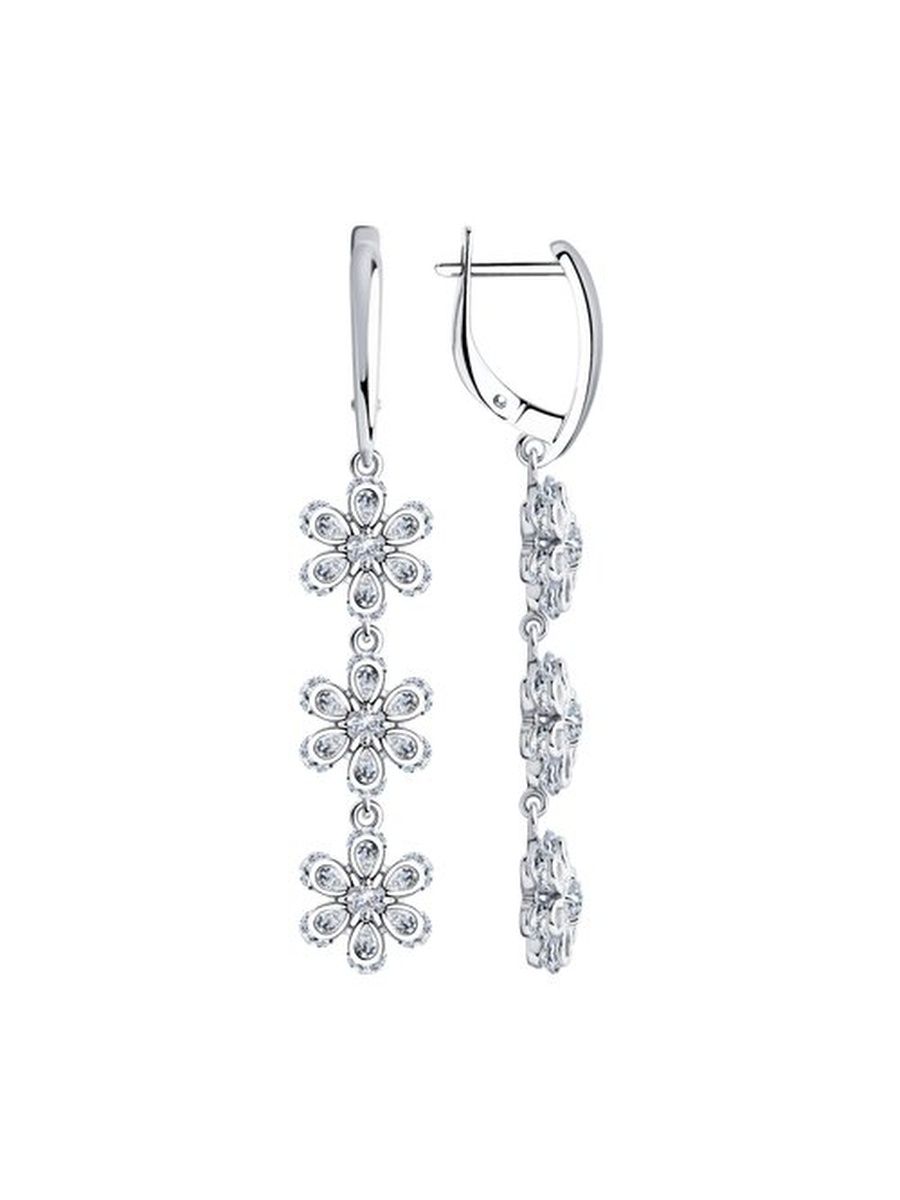

Серьги из серебра TEO MAORI 894023607, фианит, 894023607
