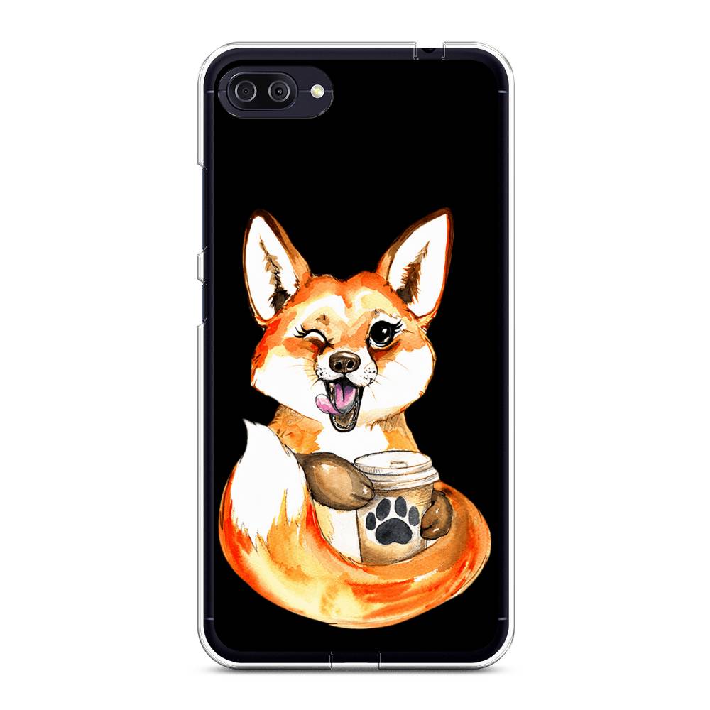 

Чехол Case Place 42150-4 для Asus ZenFone 4 Max (ZC554KL) "Подмигивающая лиса с кофе", 42150-4