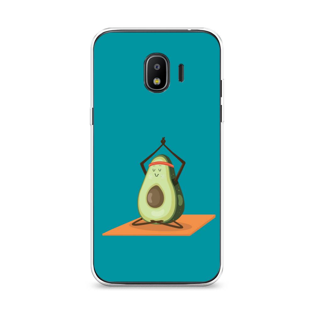 

Чехол на Samsung Galaxy J2 2018 "Расслабься с авокадо", Голубой, 25650-6