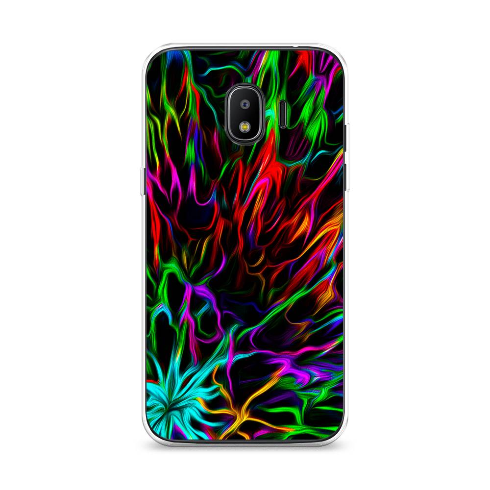 

Чехол на Samsung Galaxy J2 2018 "Разноцветные разводы", Голубой;зеленый;оранжевый, 25650-3