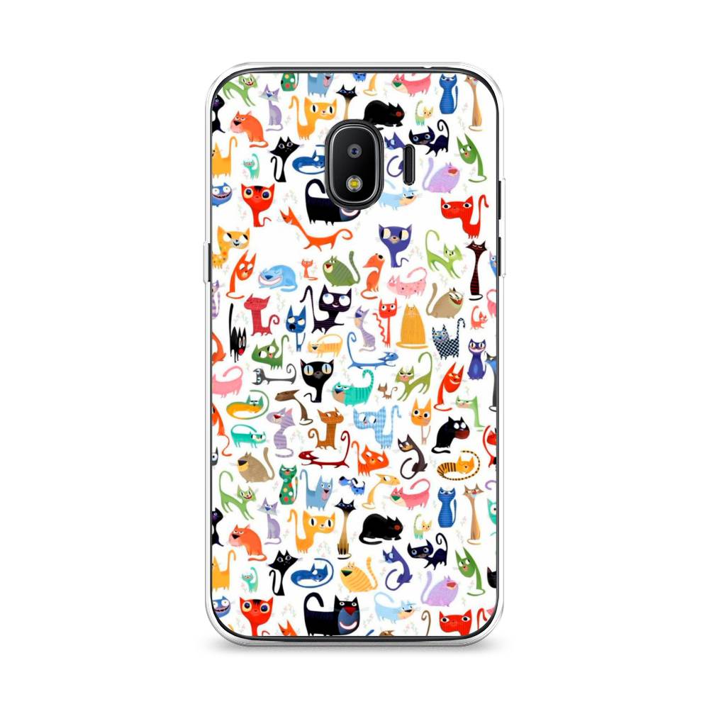 

Чехол на Samsung Galaxy J2 2018 "Цветные коты", Разноцветный, 25650-1