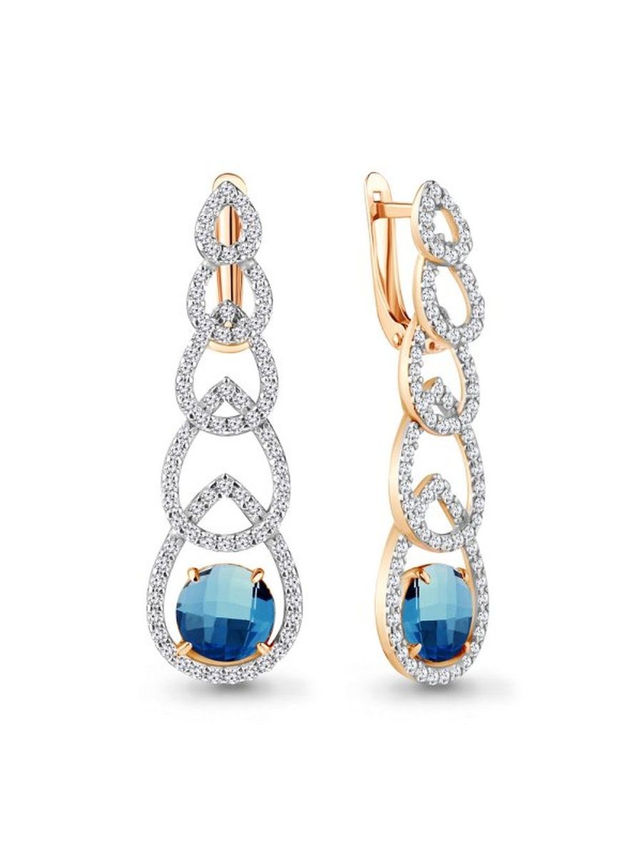 

Серьги из серебра TEO MAORI 84747093А.6, топаз/фианит, 84747093А.6