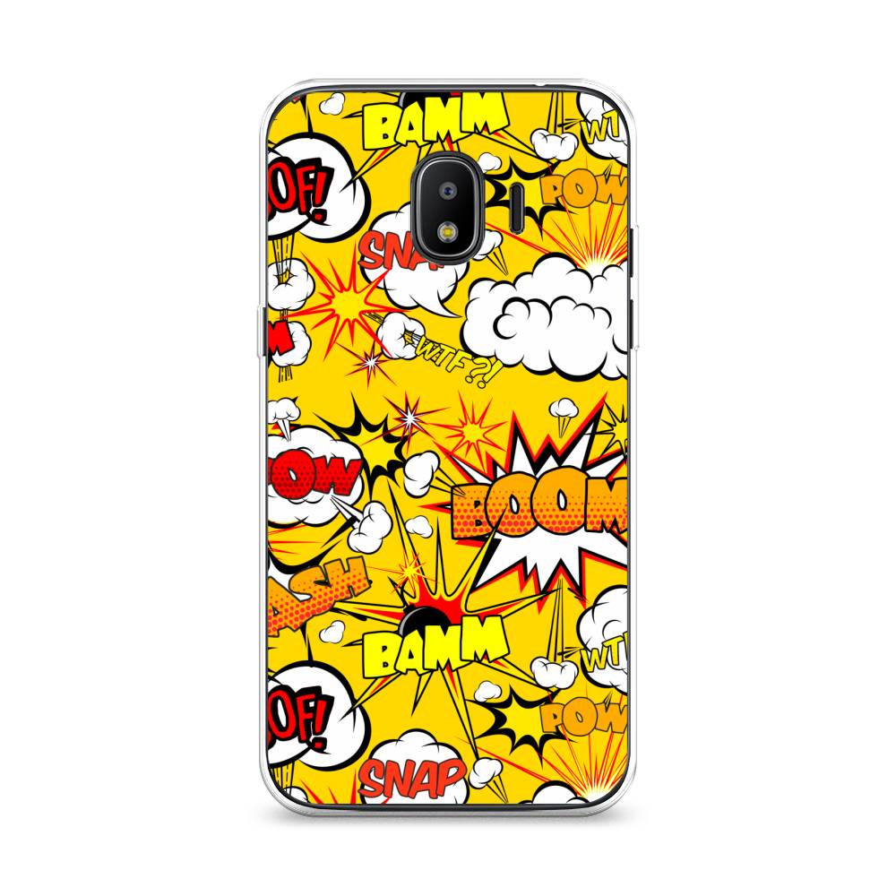 

Чехол на Samsung Galaxy J2 2018 "Поп Арт эффекты", Желтый;белый;оранжевый, 25650-6