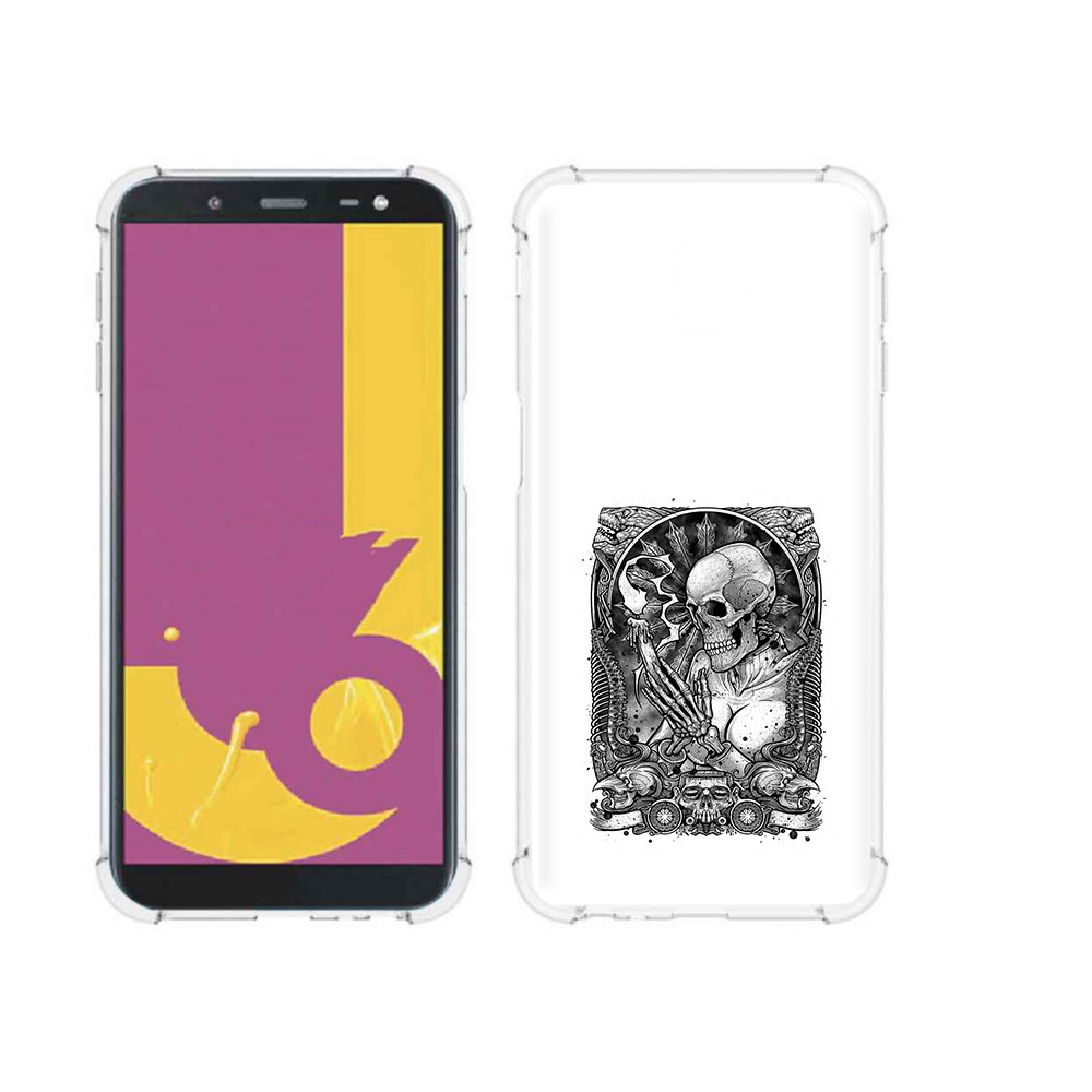 

Чехол MyPads Tocco для Samsung Galaxy J6+ (2018) девушка скелет (PT119175.557.316), Прозрачный, Tocco