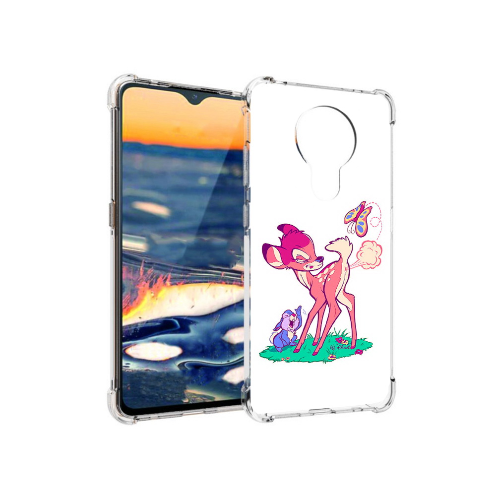 

Чехол MyPads Tocco для Nokia 5.3 смешной олененок (PT227052.106.610), Прозрачный, Tocco