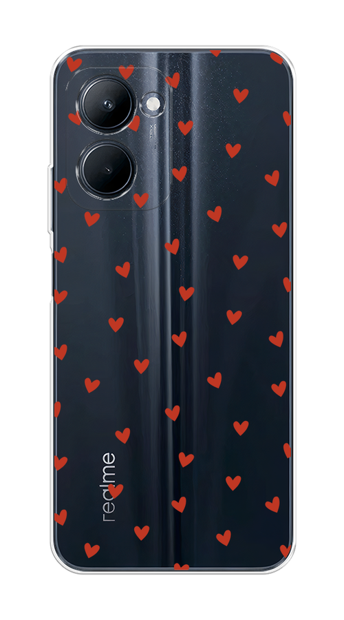 

Чехол на Realme C33 "Red hearts", Красный;прозрачный, 2511350-1