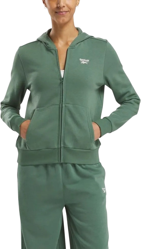 

Толстовка женская Reebok Identity Sl Fleece Fz зеленая S, Зеленый, Identity Sl Fleece Fz