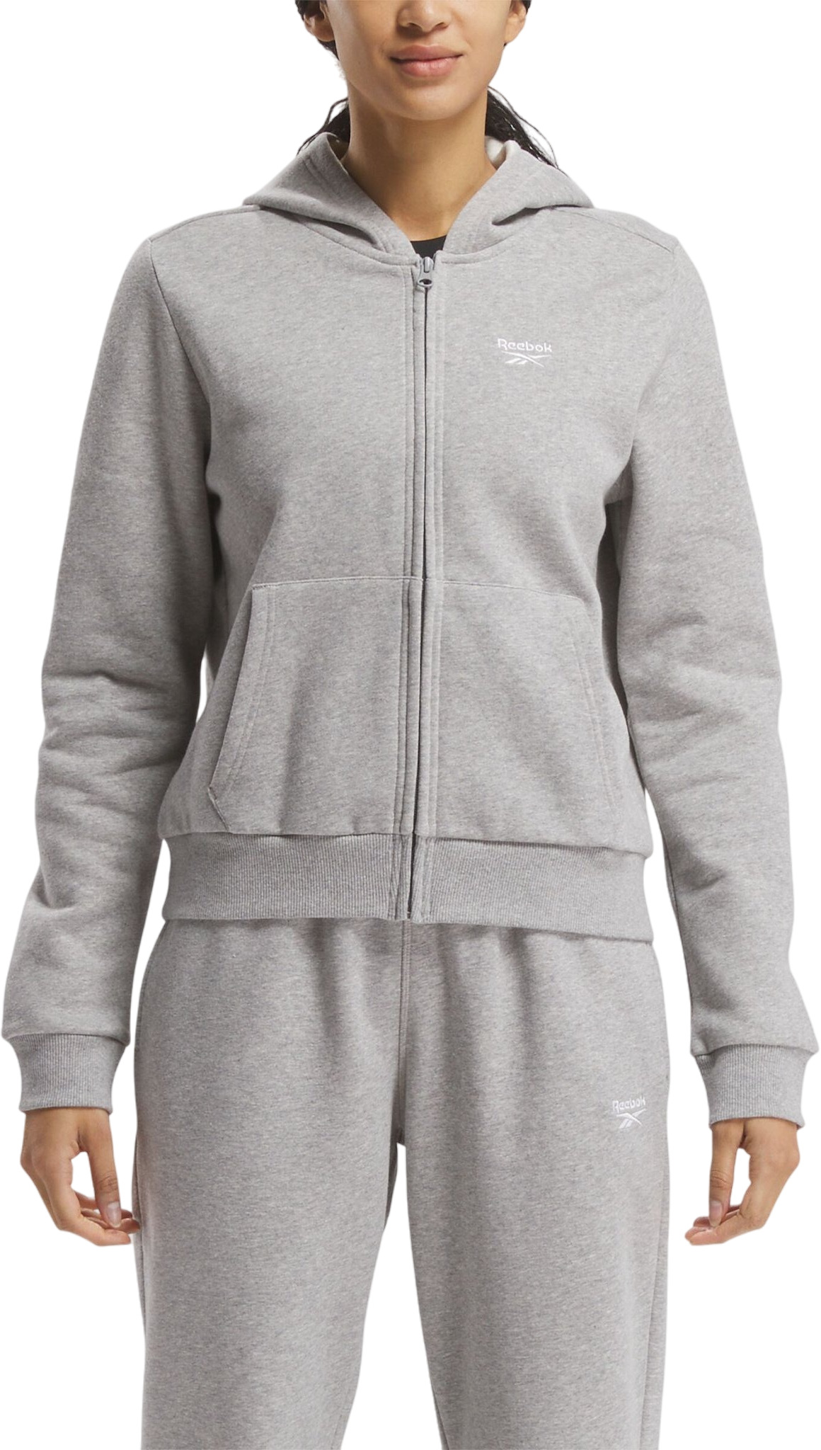 Толстовка женская Reebok Identity Sl Fleece Fz серая XS