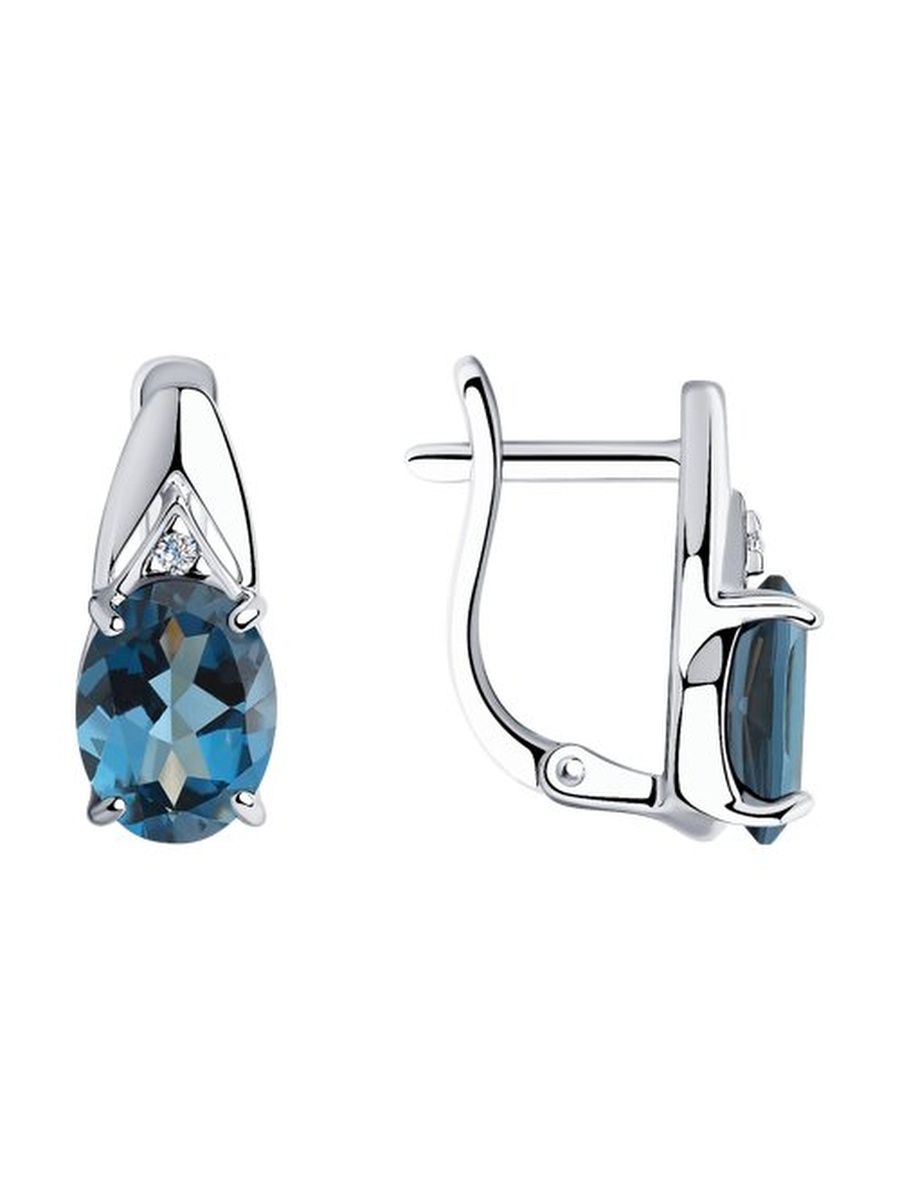 

Серьги из серебра TEO MAORI 892021692, топаз/фианит, 892021692