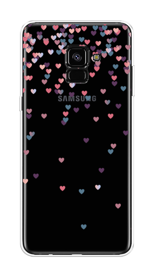 

Чехол на Samsung Galaxy A8 Plus 2018 "Посыпка сердечки", Розовый;фиолетовый, 25550-3