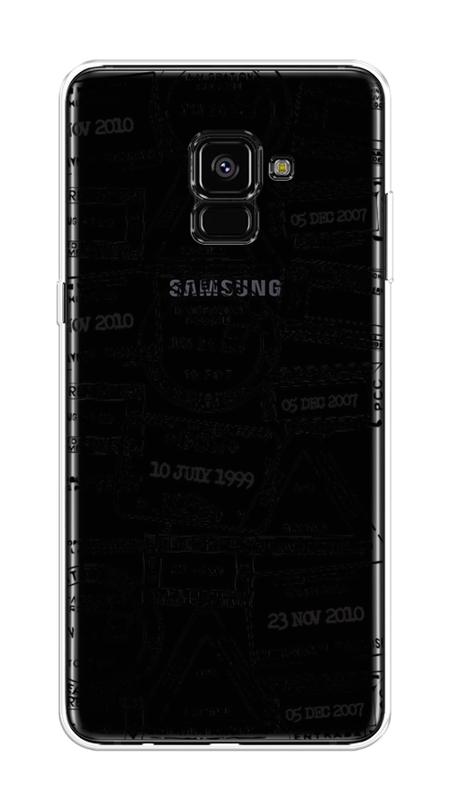 

Чехол на Samsung Galaxy A8 Plus 2018 "Visa stamps 2", Белый;черный;серый, 25550-2
