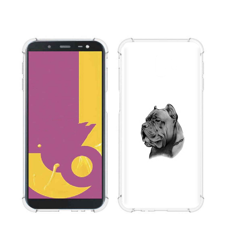 

Чехол MyPads Tocco для Samsung Galaxy J6+ (2018) грозный бульдог (PT119175.557.300), Прозрачный, Tocco