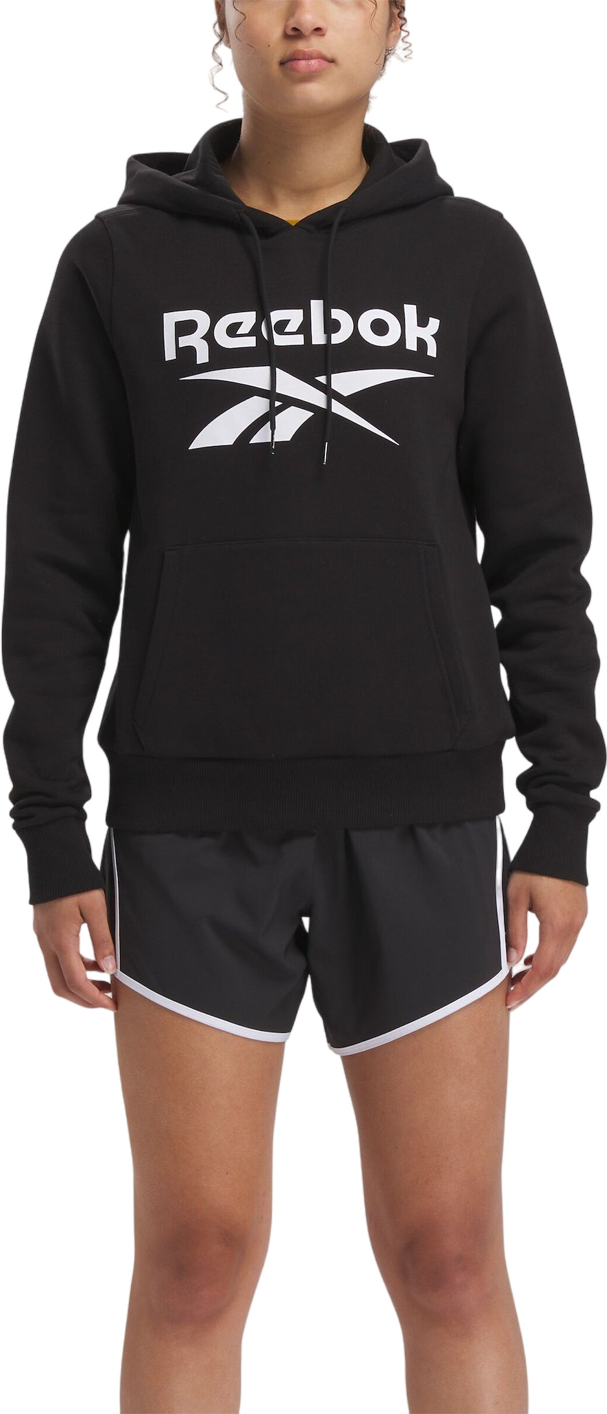 

Худи женское Reebok Identity Big Logo Fleece Hoodie черное S, Черный, Identity Big Logo Fleece Hoodie