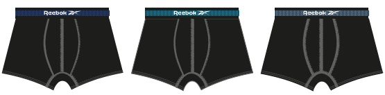 Комплект трусов мужских Reebok Mens Reebok Hussantrunk 3Pk черных L 3 шт