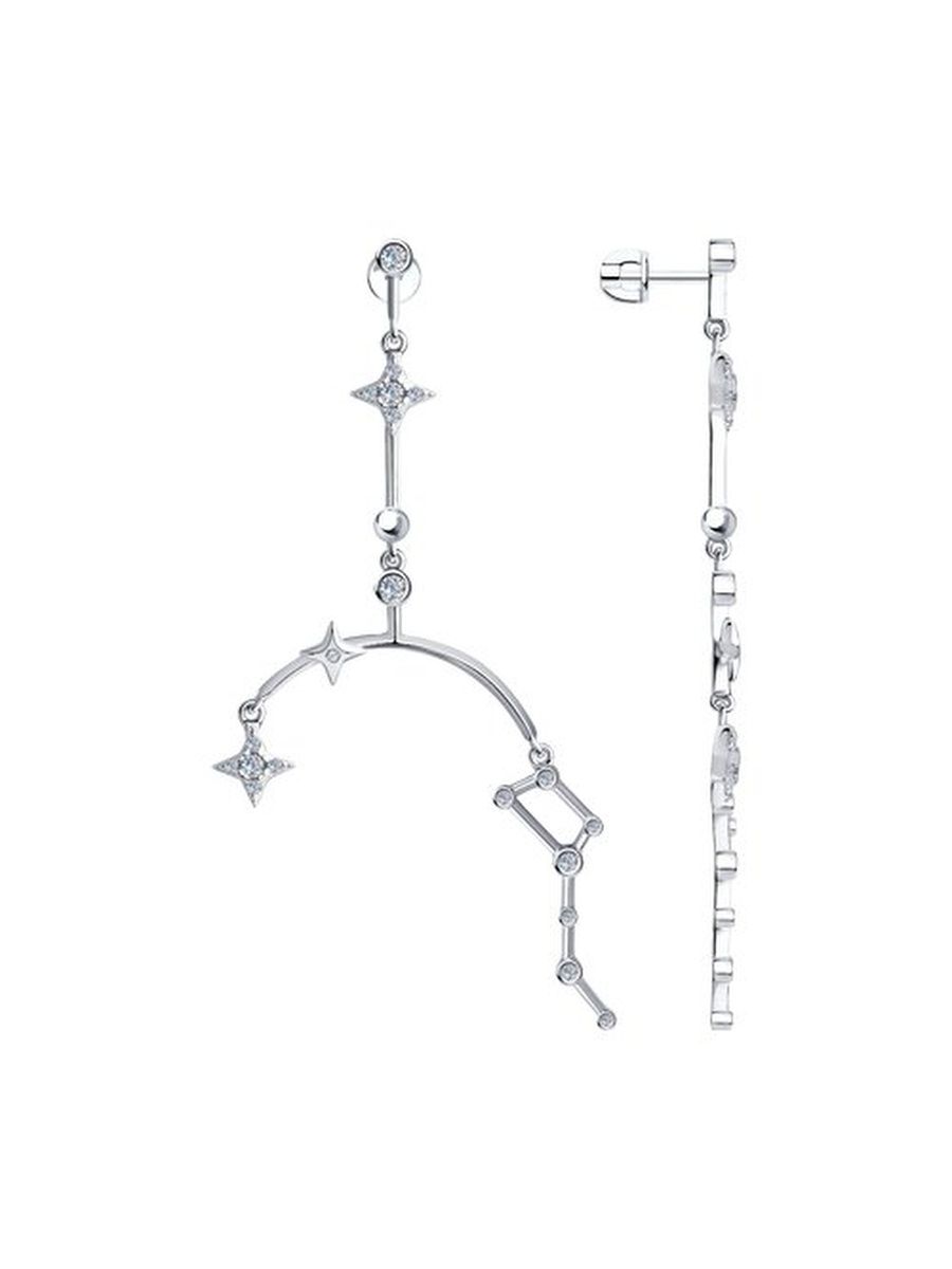 

Серьги пусеты из серебра TEO MAORI 894023843, фианит, 894023843