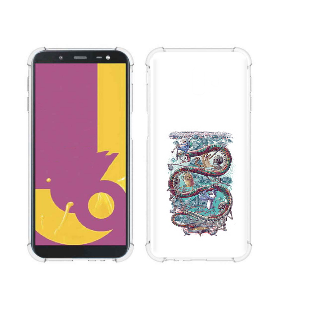 

Чехол MyPads Tocco для Samsung Galaxy J6+ (2018) время приключений страшилка, Прозрачный, Tocco