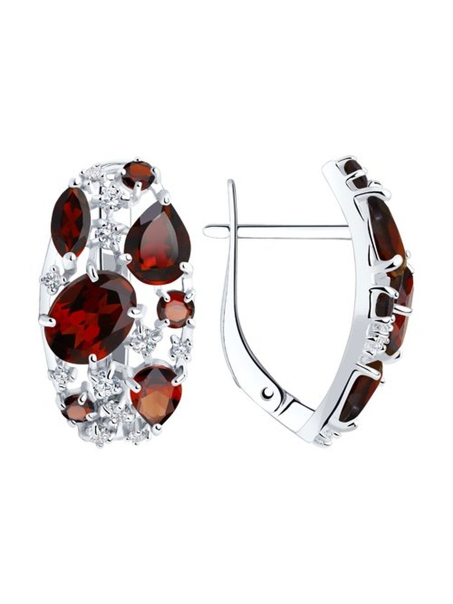 

Серьги из серебра TEO MAORI 892020172, гранат/фианит, 892020172