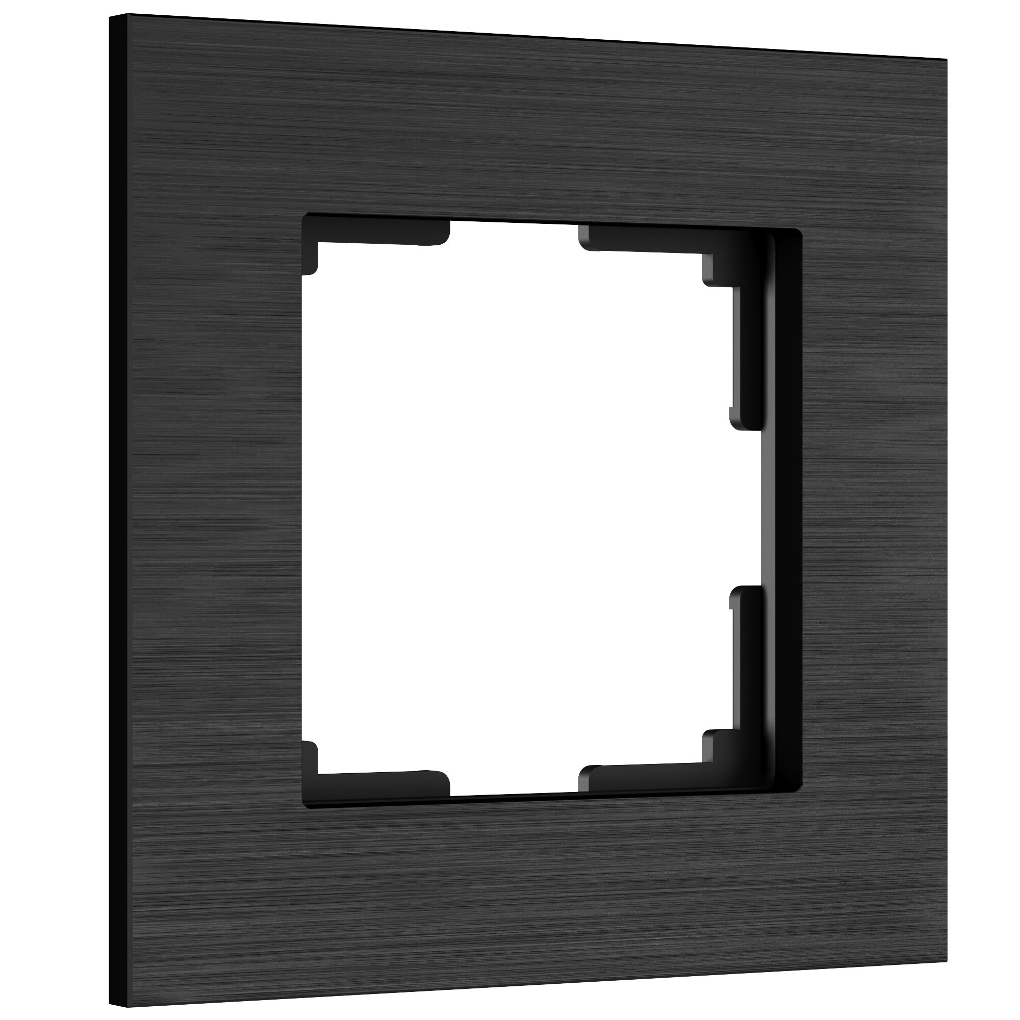 Рамка для розетки/выключателя из металла на 1 пост Werkel AluMax W0013508 черный алюминий
