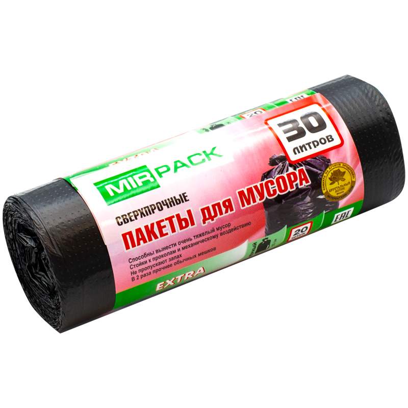 

Мешки для мусора Mirpack арт. 300979 30 литров, 20шт. х 10уп.