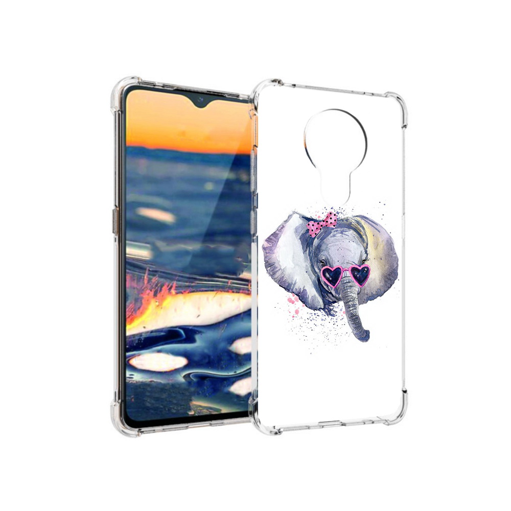 

Чехол MyPads Tocco для Nokia 5.3 слоник в очках (PT227052.106.608), Прозрачный, Tocco