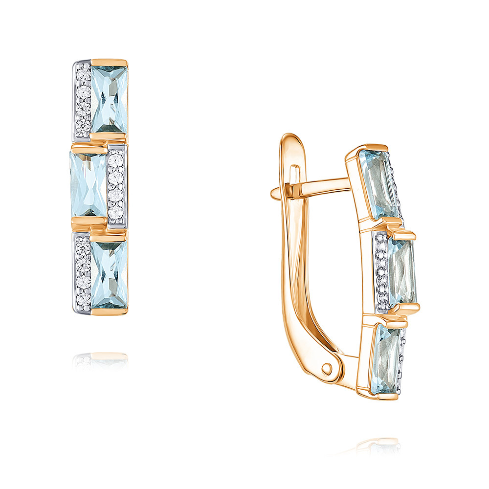 

Серьги из красного золота ADAMAS 24040779/01-А50Д-659, топаз/фианит, 24040779/01-А50Д-659
