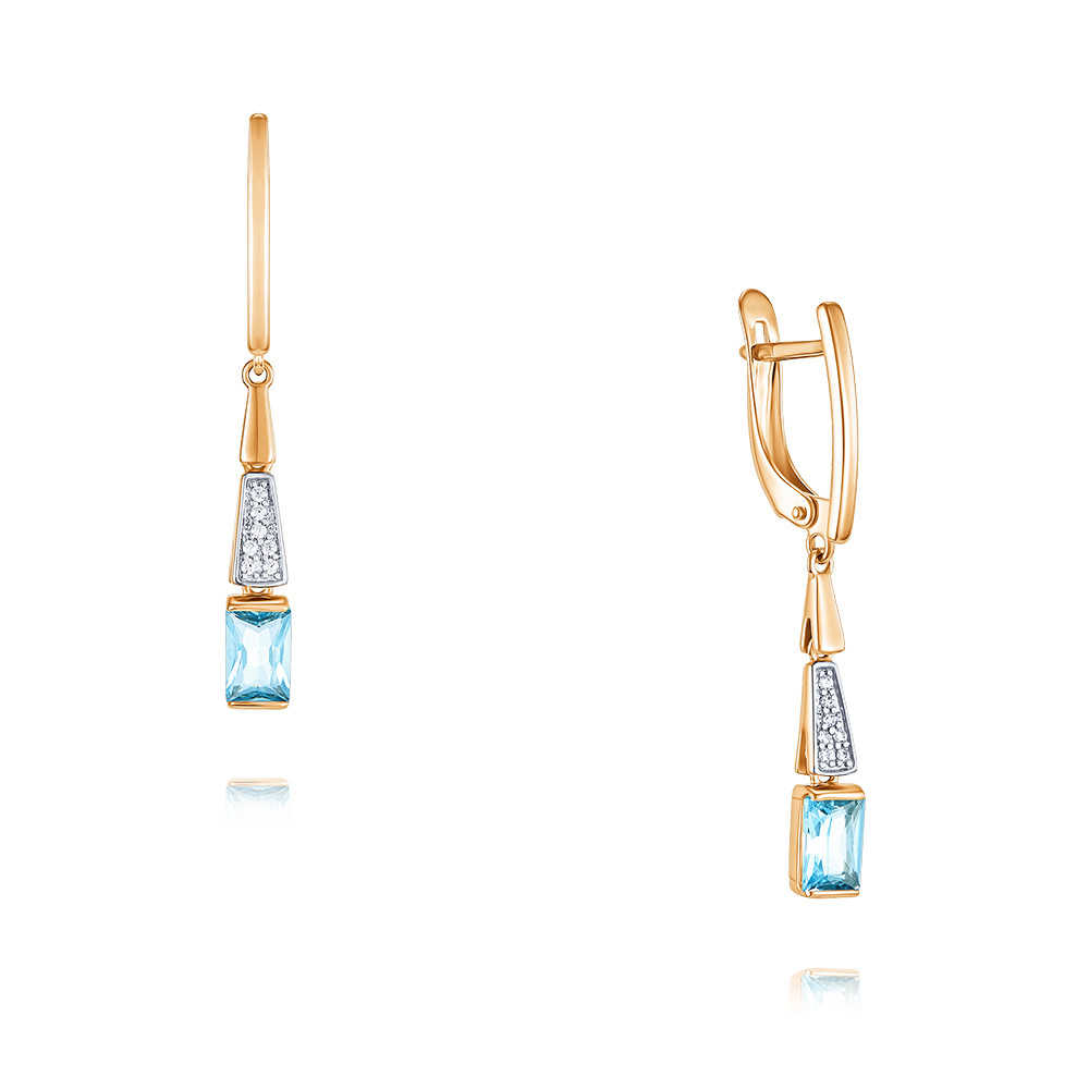 

Серьги из красного золота ADAMAS 24040777/01-А50Д-659, топаз/фианит, 24040777/01-А50Д-659