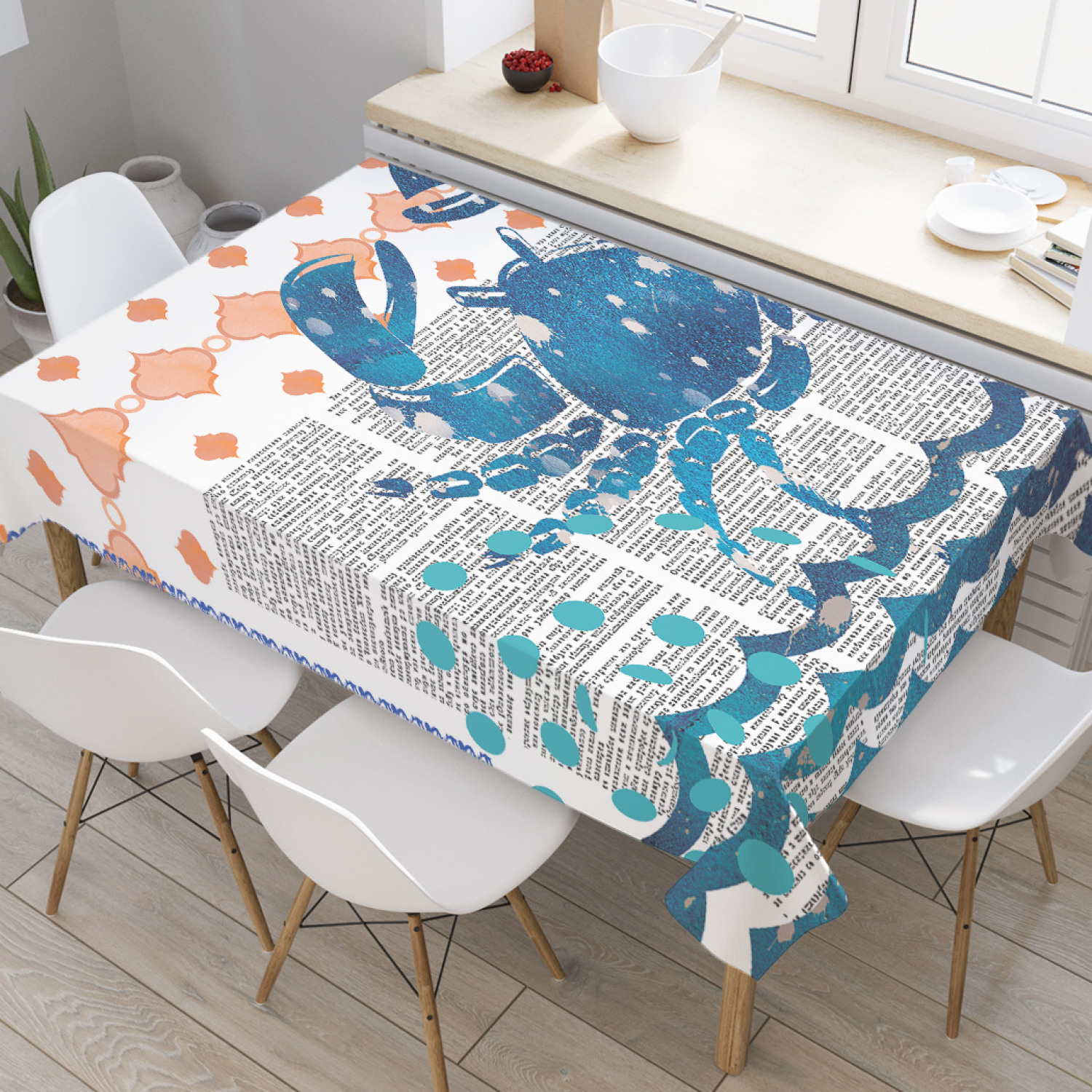 

Скатерть прямоугольная JoyArty "Крабовый рассказ" из оксфорда, 120x145 см, Синий, Крабовый рассказ